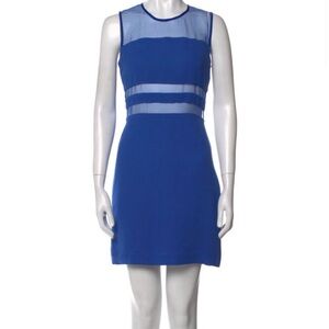 Sandro Royal Blue Sheer Panel Mini Dress